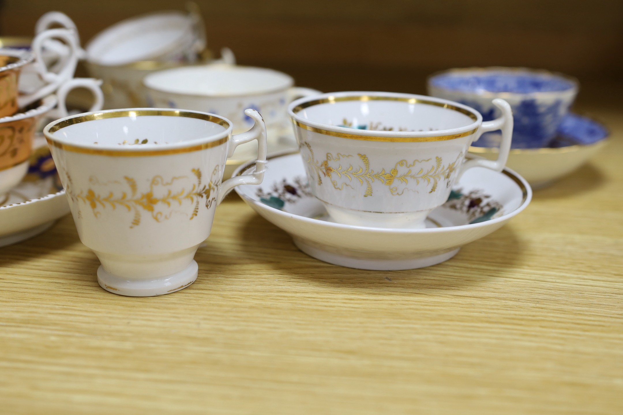 A Bloor Derby trio, a Charles Bourne trio, and other teaware